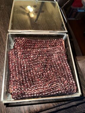 Glass Box Set of 6 Beaded Weighted Coasters- Made in India